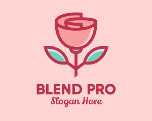 Origami Paper Rose Flower  logo design