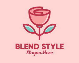 Origami Paper Rose Flower  logo design