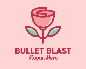 Origami Paper Rose Flower  logo design