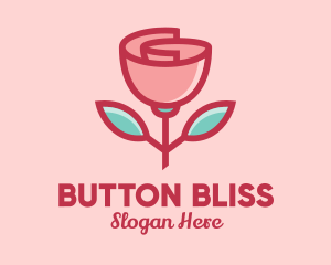 Origami Paper Rose Flower  logo design