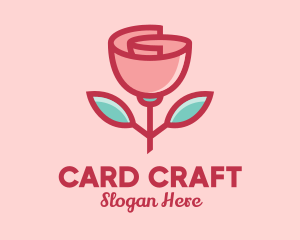 Origami Paper Rose Flower  logo design