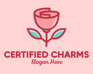 Origami Paper Rose Flower  logo design