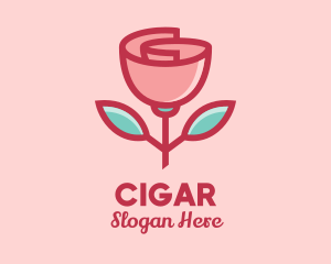 Origami Paper Rose Flower  logo design