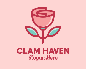 Origami Paper Rose Flower  logo design