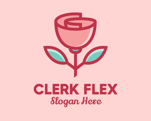 Origami Paper Rose Flower  logo design