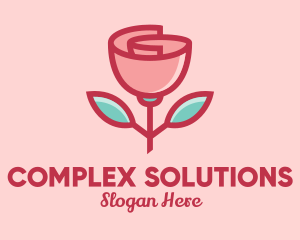 Origami Paper Rose Flower  logo design