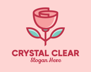 Origami Paper Rose Flower  logo design