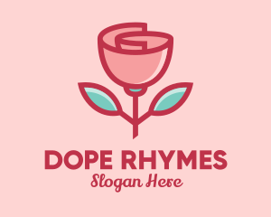 Origami Paper Rose Flower  logo design