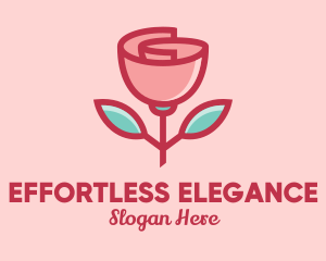 Origami Paper Rose Flower  logo design