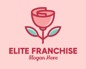 Origami Paper Rose Flower  logo design