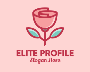 Origami Paper Rose Flower  logo design