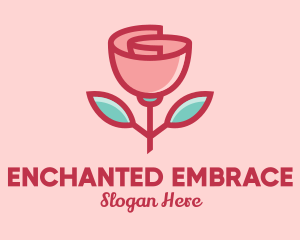 Origami Paper Rose Flower  logo design