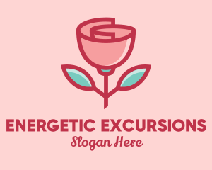 Origami Paper Rose Flower  logo design