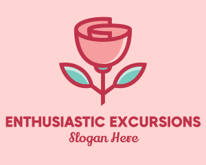 Origami Paper Rose Flower  logo design