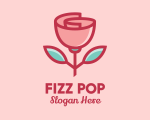 Origami Paper Rose Flower  logo design