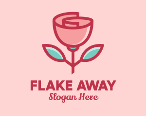 Origami Paper Rose Flower  logo design