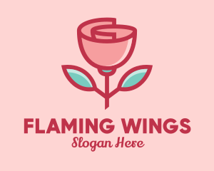 Origami Paper Rose Flower  logo design