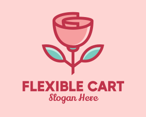 Origami Paper Rose Flower  logo design