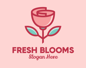 Origami Paper Rose Flower  logo design