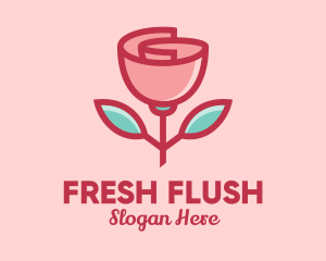 Origami Paper Rose Flower  logo design