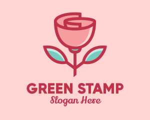 Origami Paper Rose Flower  logo design