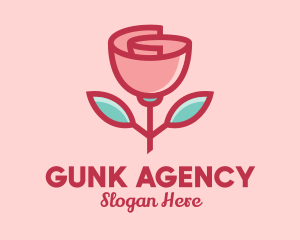 Origami Paper Rose Flower  logo design