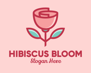 Origami Paper Rose Flower  logo design