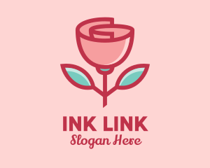 Origami Paper Rose Flower  logo design