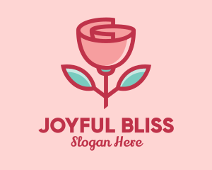 Origami Paper Rose Flower  logo design