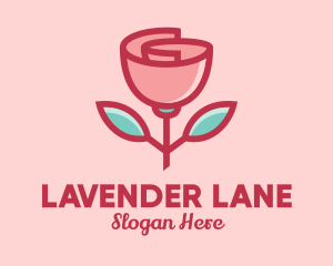 Origami Paper Rose Flower  logo design