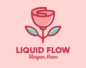 Origami Paper Rose Flower  logo design