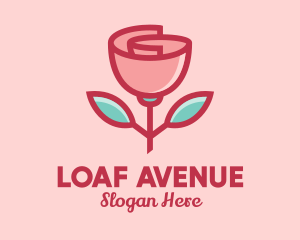 Origami Paper Rose Flower  logo design