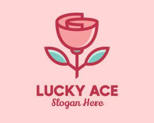 Origami Paper Rose Flower  logo design