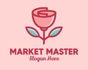 Origami Paper Rose Flower  logo design