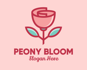 Origami Paper Rose Flower  logo design