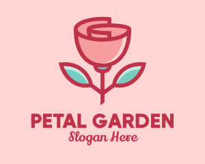 Origami Paper Rose Flower  logo design