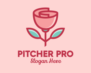 Origami Paper Rose Flower  logo design