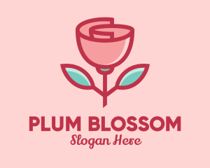 Origami Paper Rose Flower  logo design