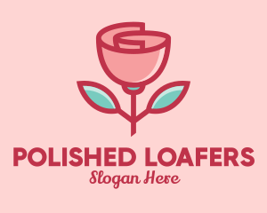 Origami Paper Rose Flower  logo design