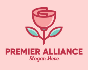 Origami Paper Rose Flower  logo design