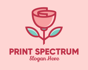 Origami Paper Rose Flower  logo design