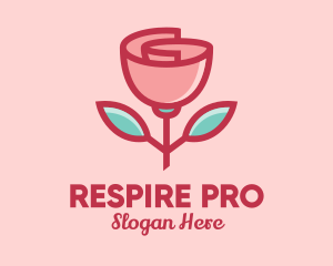 Origami Paper Rose Flower  logo design