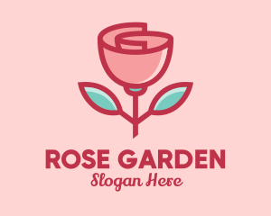 Origami Paper Rose Flower  logo