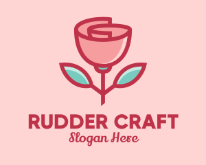 Origami Paper Rose Flower  logo design