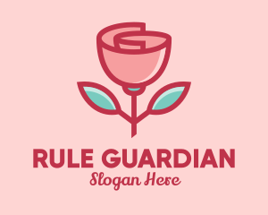 Origami Paper Rose Flower  logo design