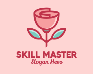 Origami Paper Rose Flower  logo design