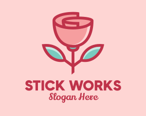 Origami Paper Rose Flower  logo design