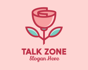 Origami Paper Rose Flower  logo design