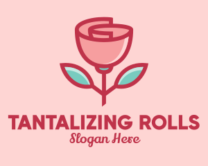 Origami Paper Rose Flower  logo design