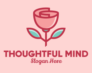 Origami Paper Rose Flower  logo design